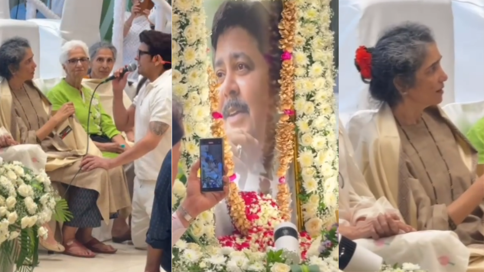 satish shah prayer meet सोनू निगम ने गाया सतीश शाह का मनपसंद 'तेरे मेरे  सपने' गीत, सभा में याद में गूंज उठी सिसकियां