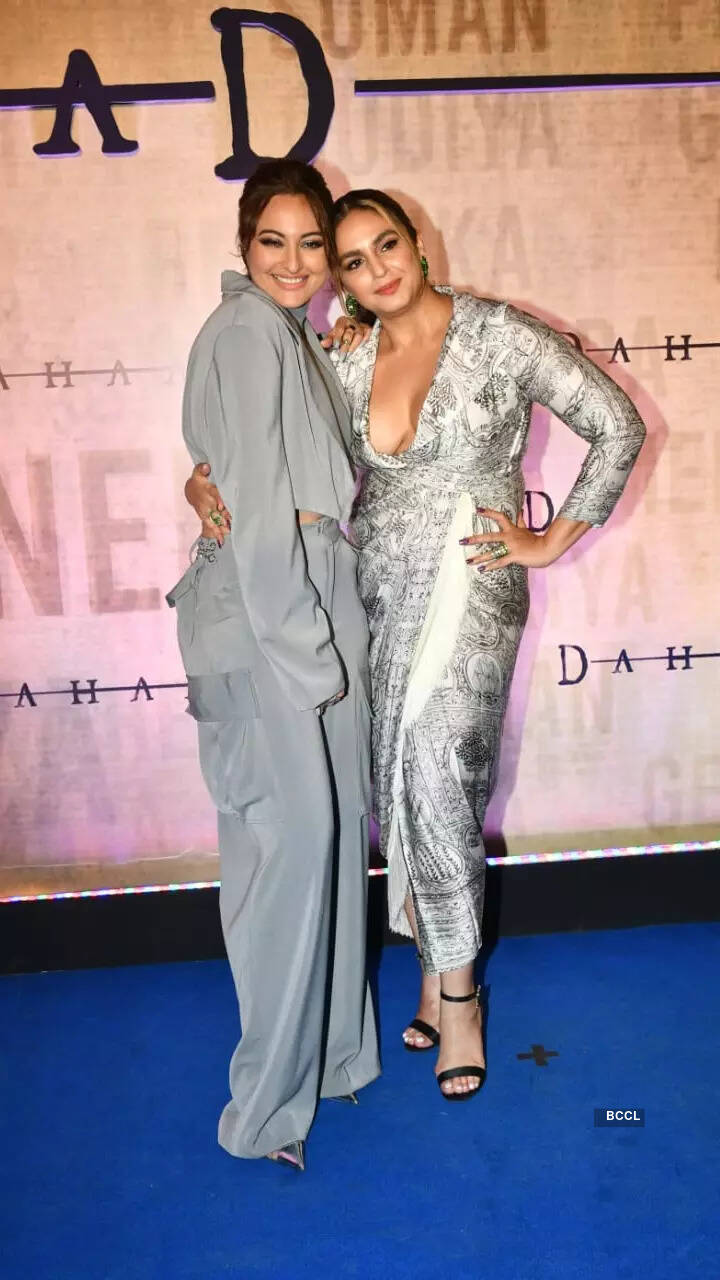 Sonakshi Sinha & Huma Qureshi make splash with their fashion statement at Dahaad screening 
