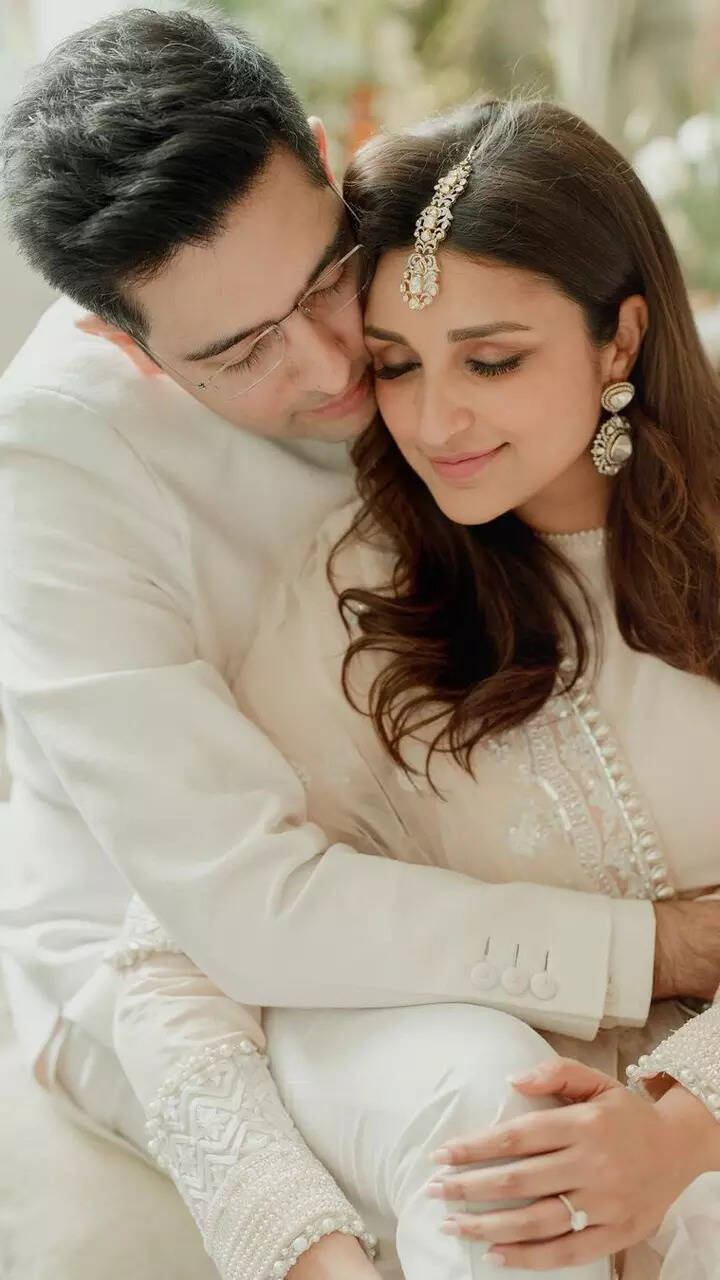 First pictures from Parineeti Chopra and Raghav Chadha&rsquo;s engagement ceremony