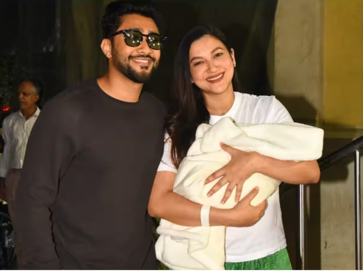 Gauahar Khan makes her first appearance with newborn son