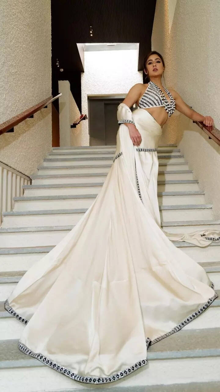 On Day 2 of Cannes, Sara Ali Khan exudes modern Indian fashion in saree-style outfit