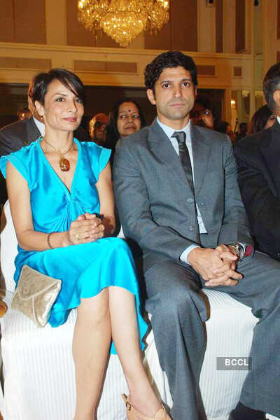 Farhan Akhtar with wife Adhuna