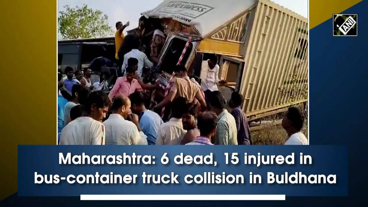 Maharashtra 6 Dead 15 Injured In Bus Container Truck Collision In Buldhana