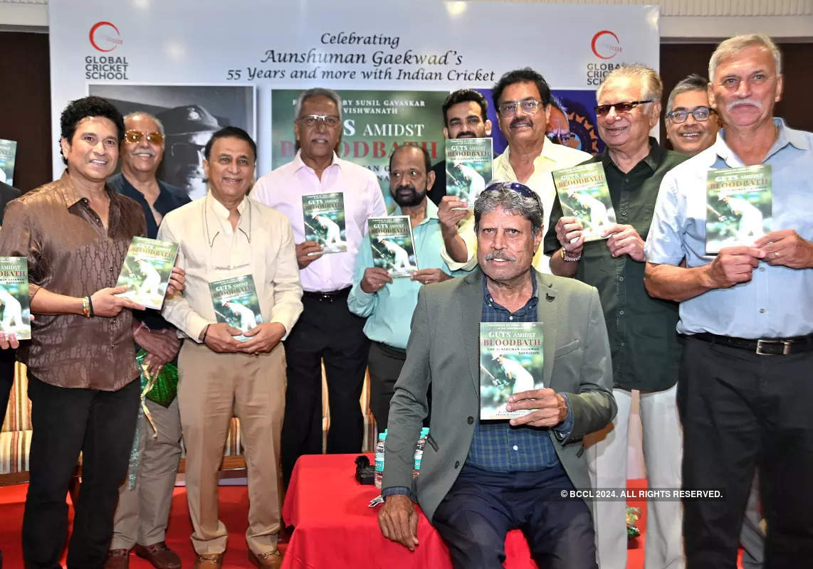 Former cricketers attend the launch of Aunshuman Gaekwad’s semi-autobiographical book