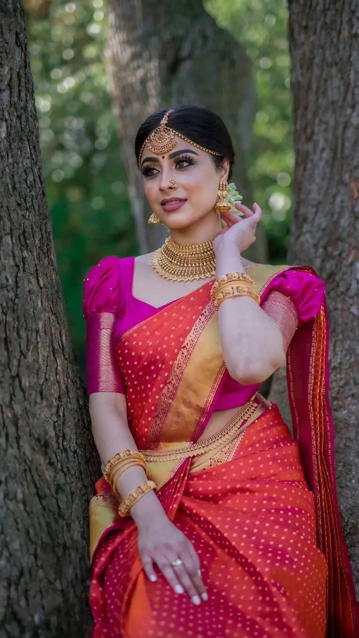 South Look Saree, South Indian Saree Look: Embracing Tradition with  Elegance