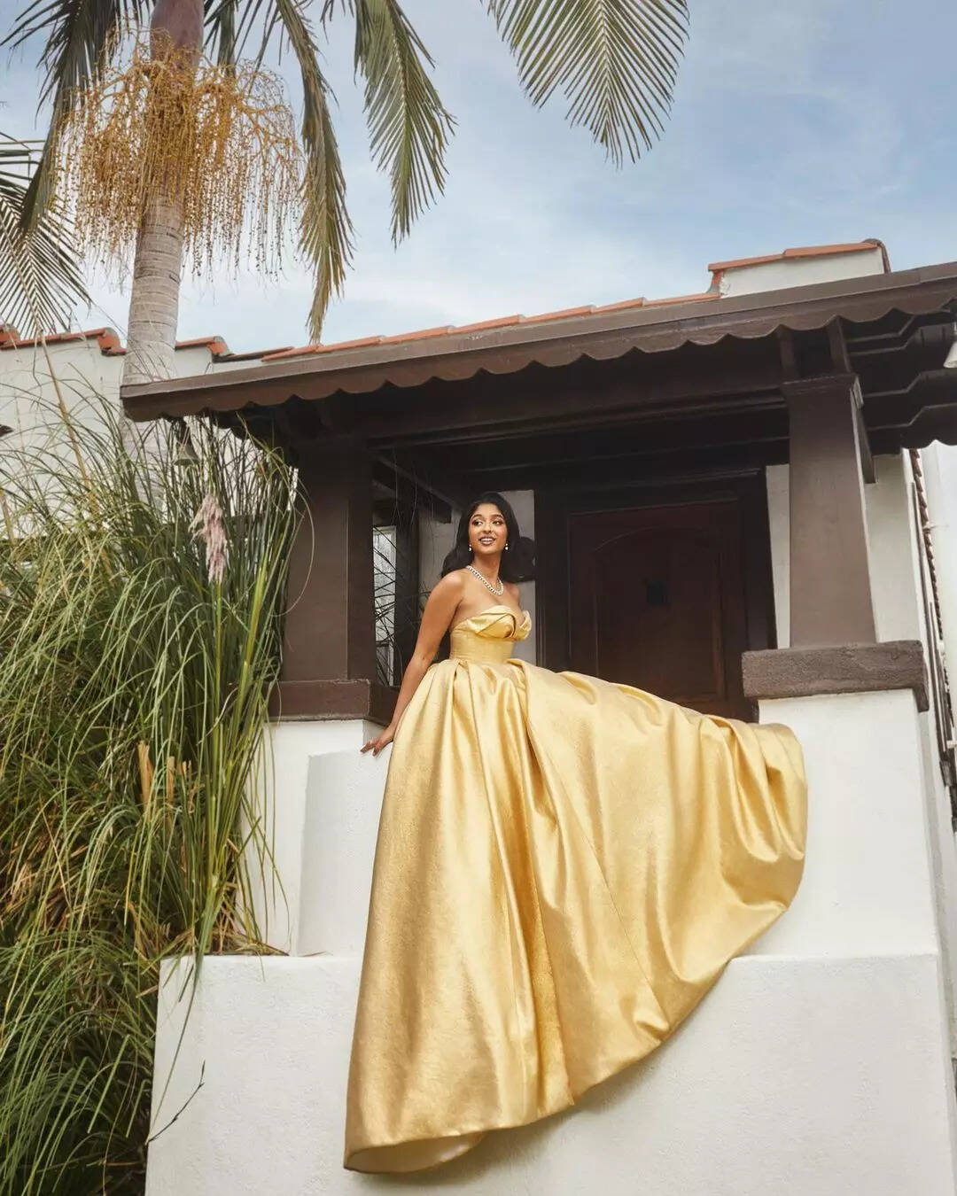 slim fit dress slacks Maitreyi Ramakrishnan in our Archival Gold Brocade Tea-Length Skirt Se   Manish Malhotra