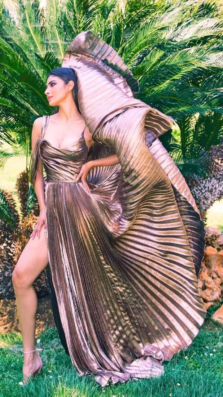 Mouni Roy makes a stellar statement in metallic gown