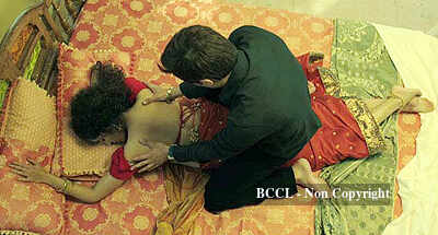 Here's a still from the bold lovemaking scene in the film 'Saheb ...