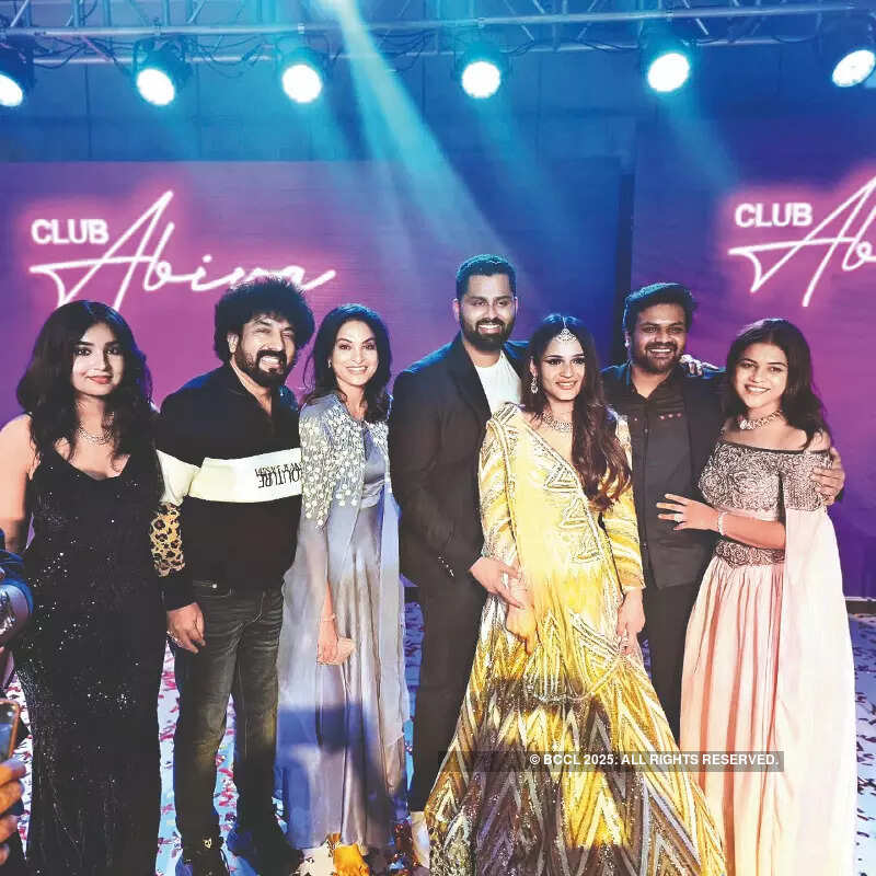 Abishek Ambareesh and Aviva Bidappa&rsquo;s desi sangeet was a star-studded affair