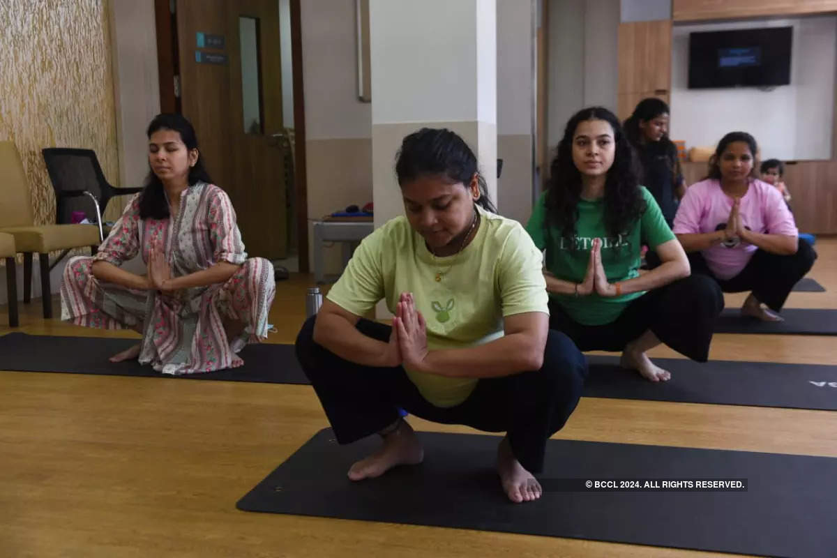 International Yoga Day: Pregnant women gather to practice yoga birthing an  ancient technique