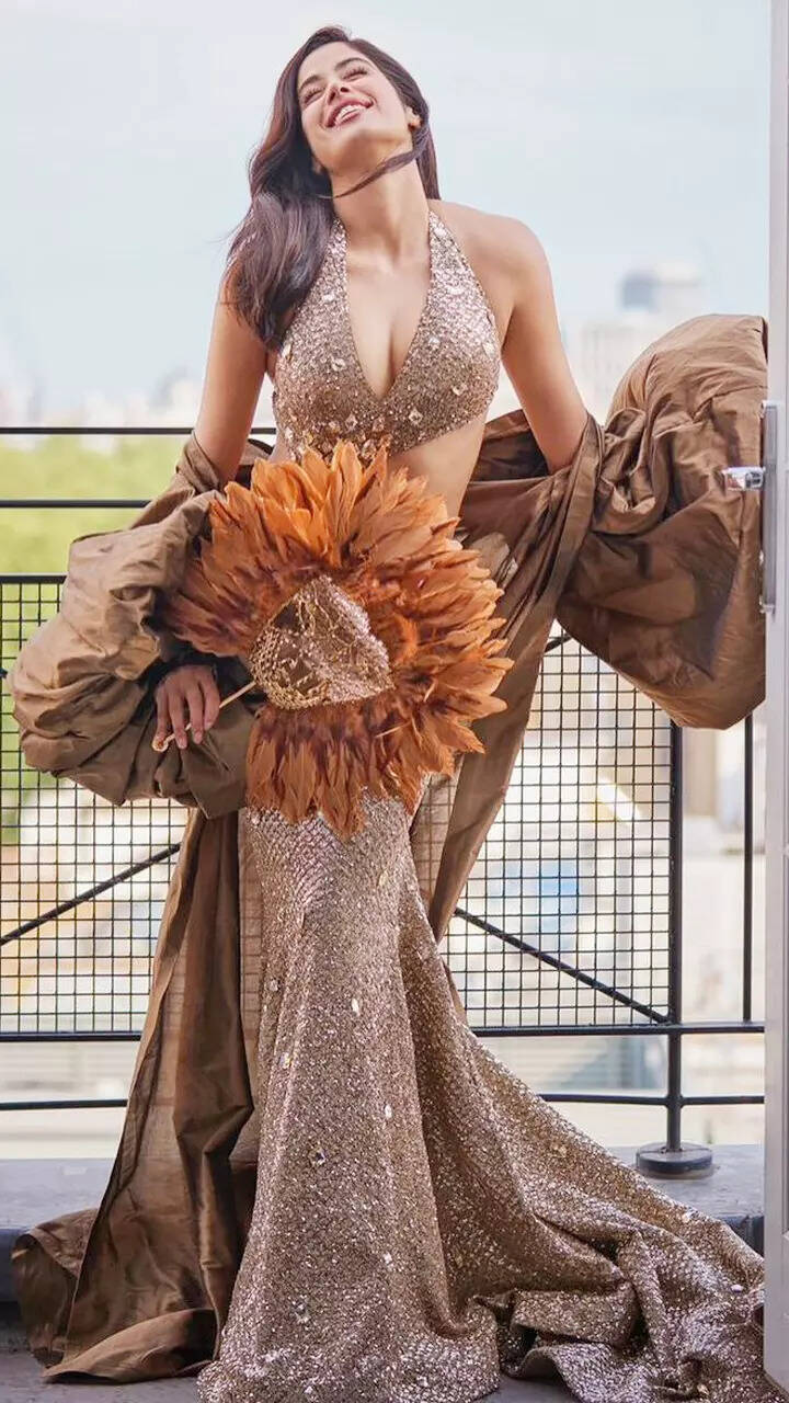 Janhvi Kapoor is a sight to behold in an antique golden gown at Animal Ball in London