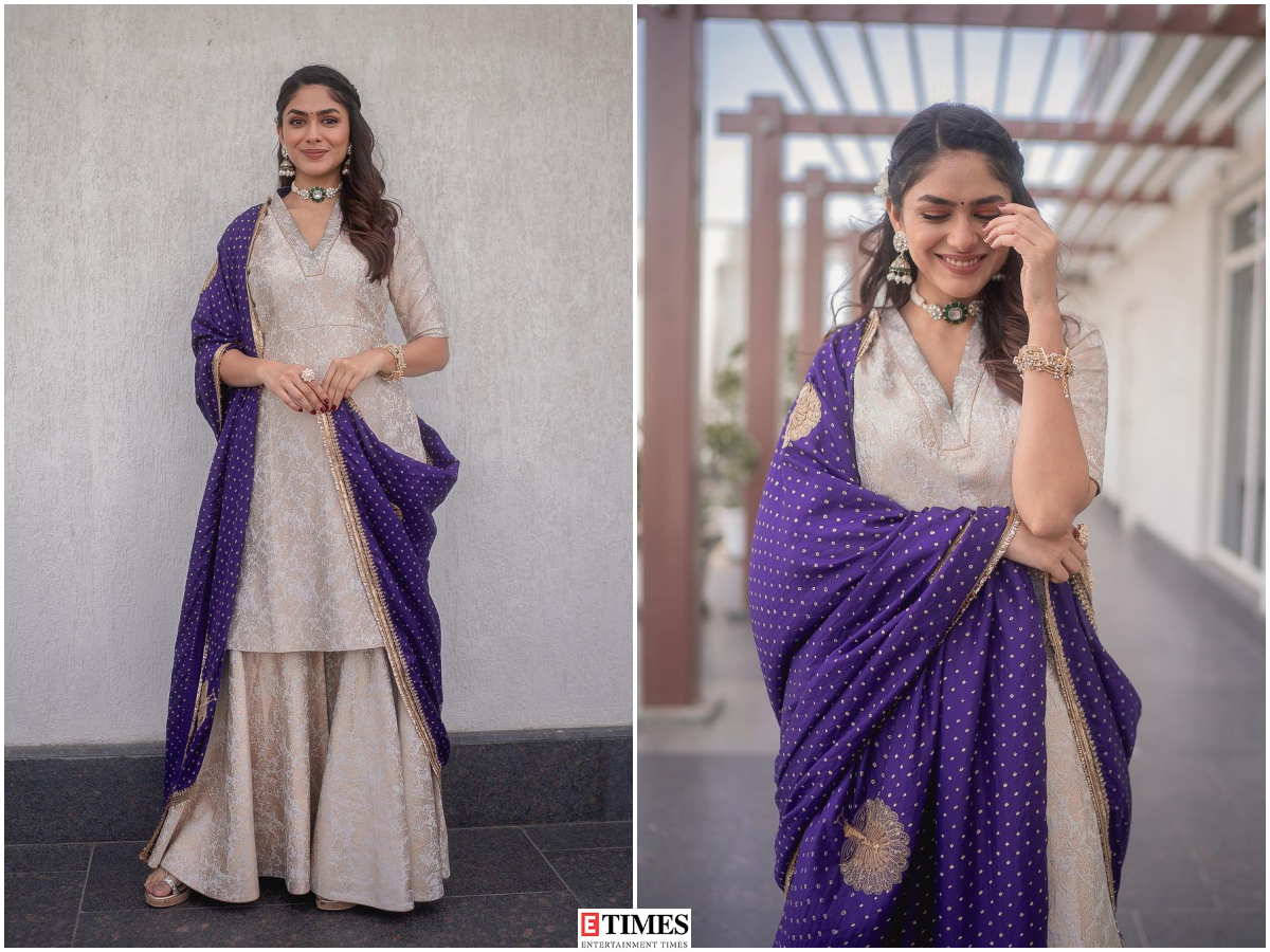 Mrunal Thakur is an ethereal dream in silver sharara set, see pictures from her ethnic wardrobe