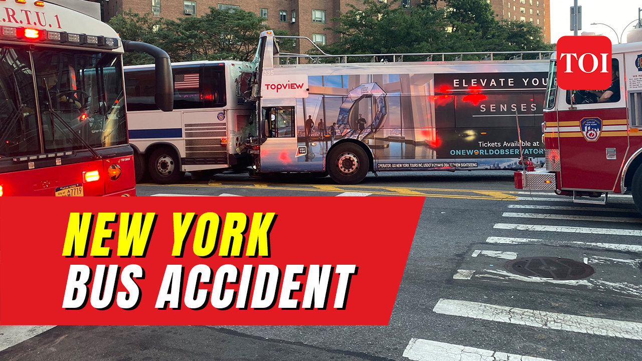 New York bus accident Doubledecker collides with city bus in