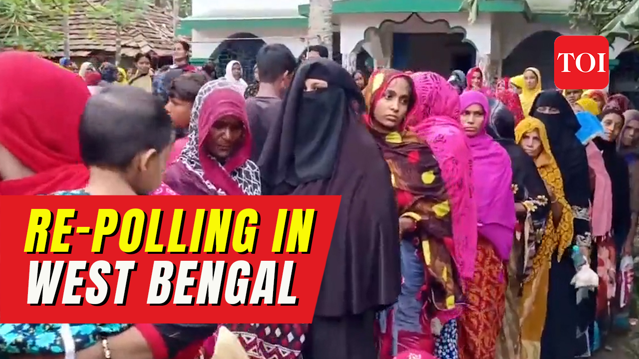 Re-polling begins for West Bengal Panchayat elections, voters exercise their franchise in South 24 Parganas, Murshidabad