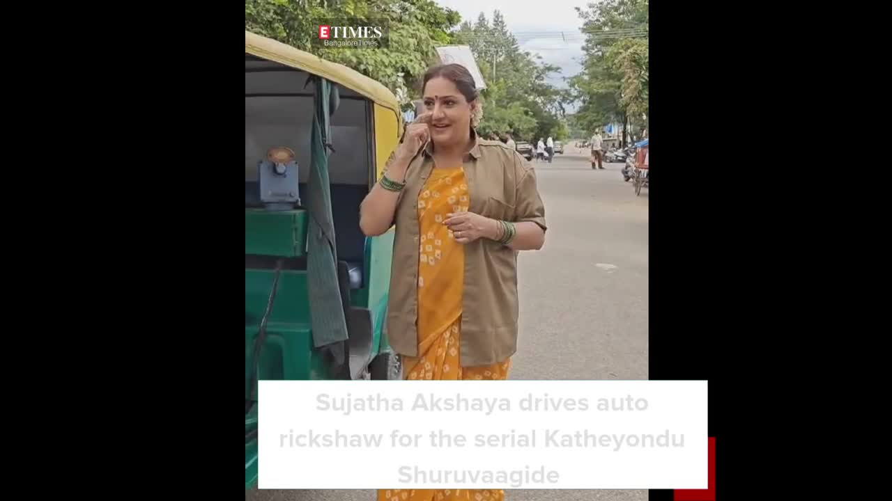 Sujatha Akshaya drives auto rickshaw for the serial Katheyondu Shuruvaagide