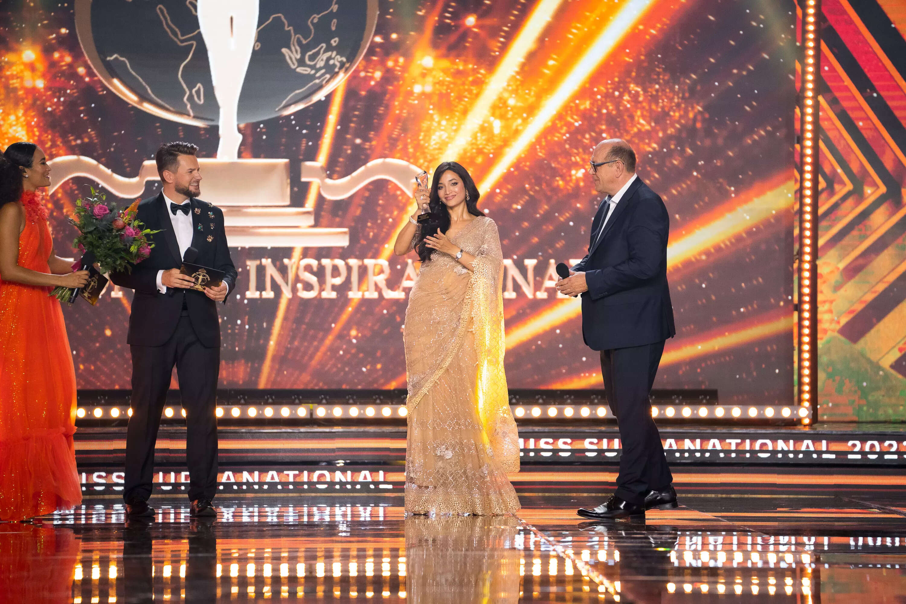 Srinidhi Shetty felicitated with the Miss Supranational Icon Award at
