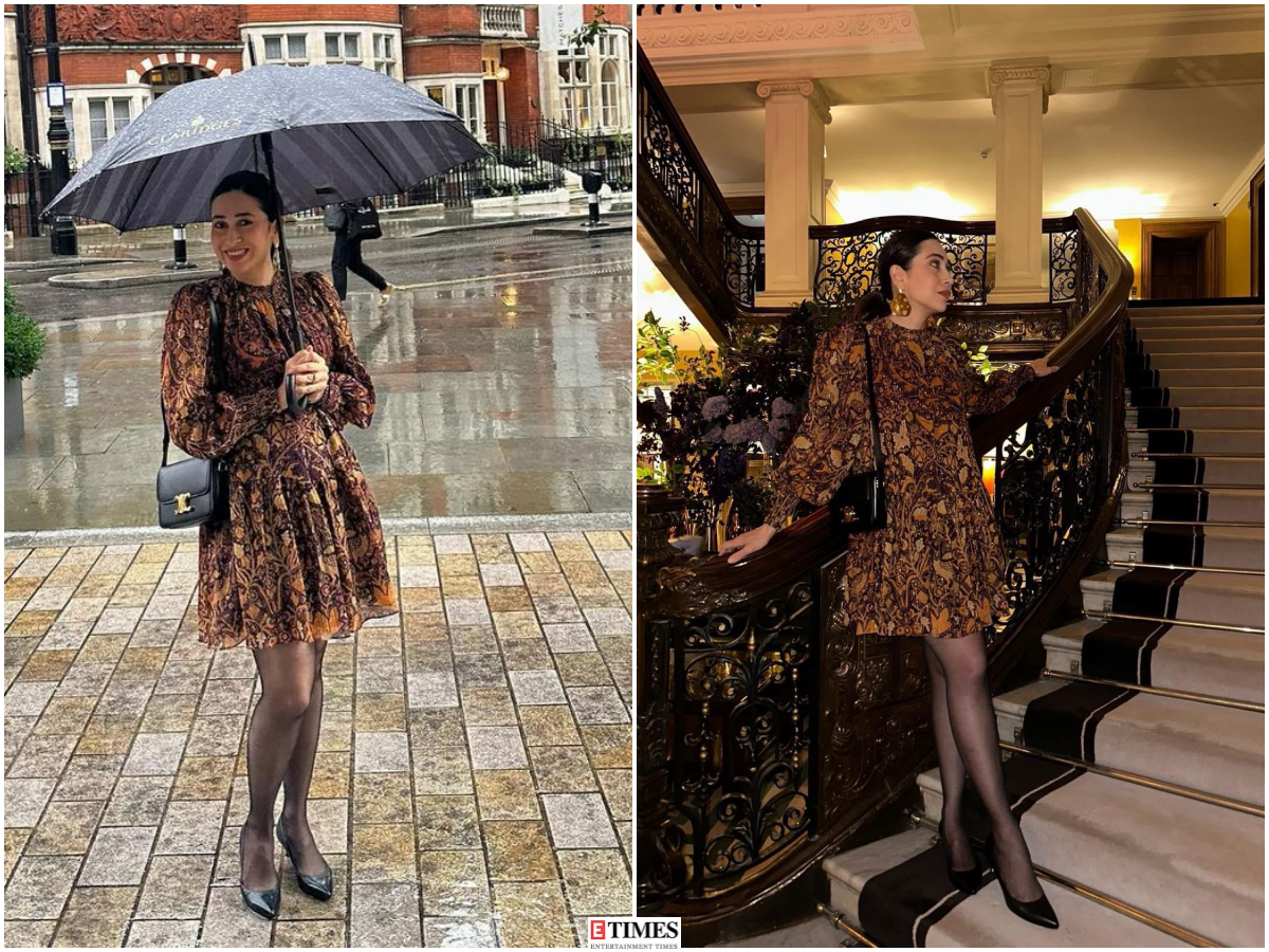 Karisma Kapoor looks stunning in printed dress as she enjoys the rain on the streets of London, see pictures