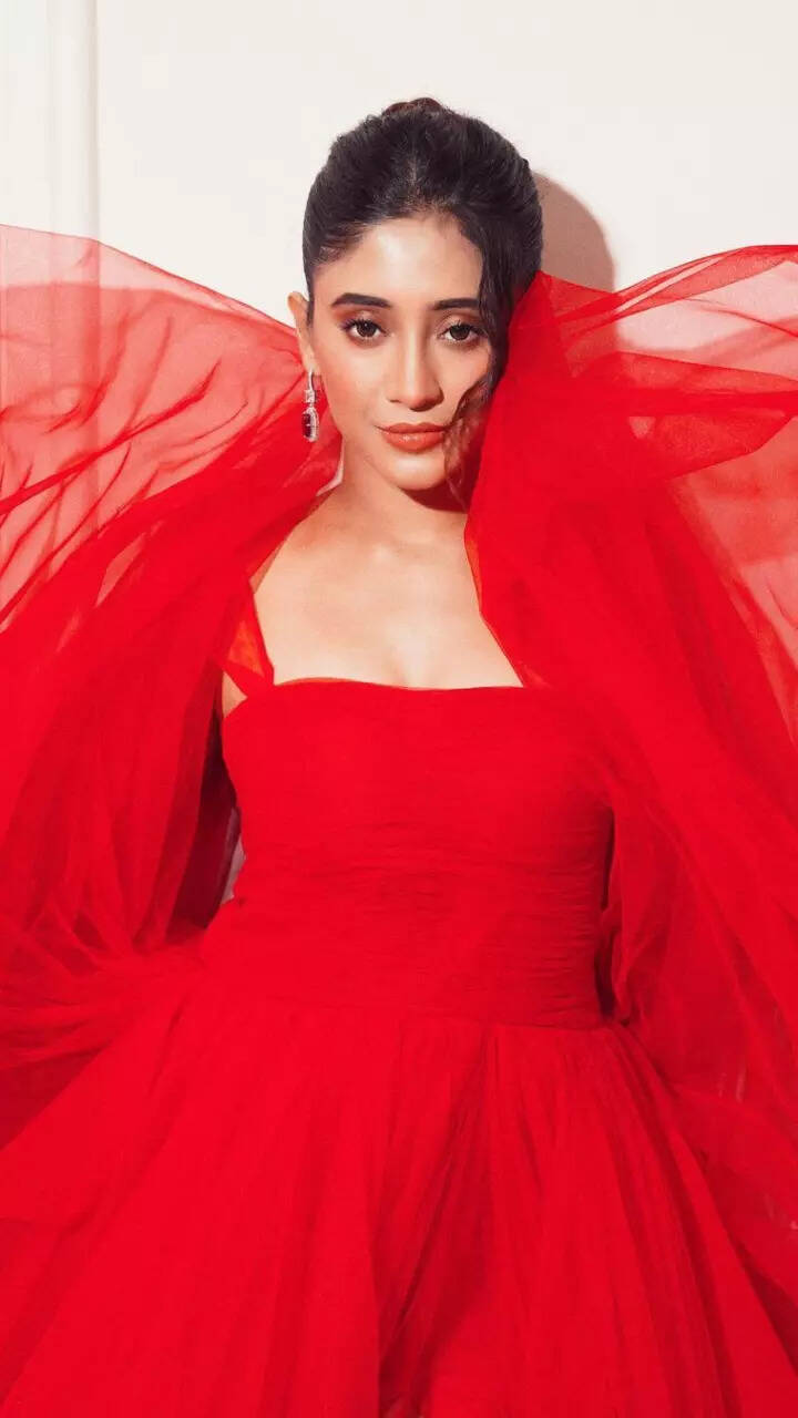 Shivangi Joshi radiates confidence in bright red trail dress