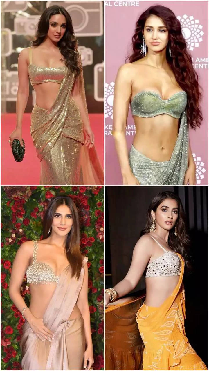 From Kiara to Disha: Bollywood actresses who sizzled in skimpy bralette and  saree | Times of India