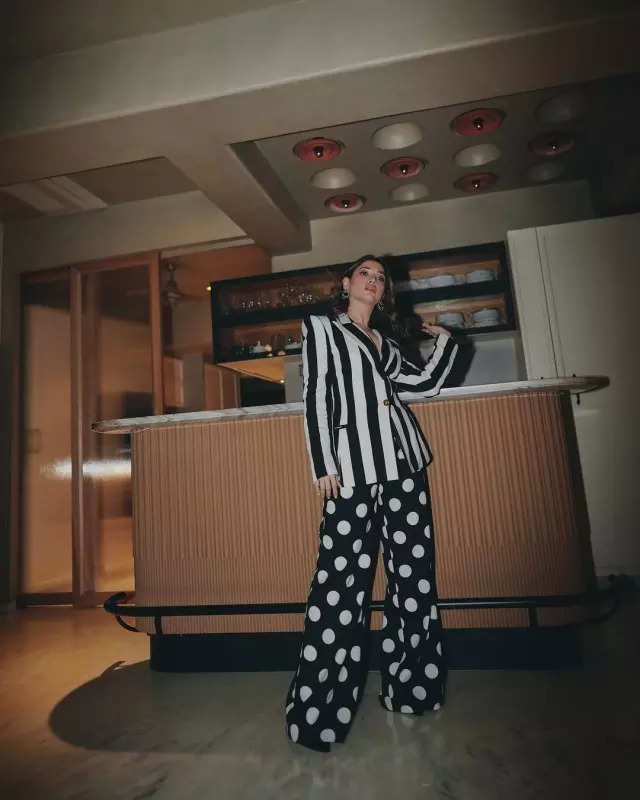 Tamannaah Bhatia spells monochrome magic with her look in stylish pantsuit, see pictures