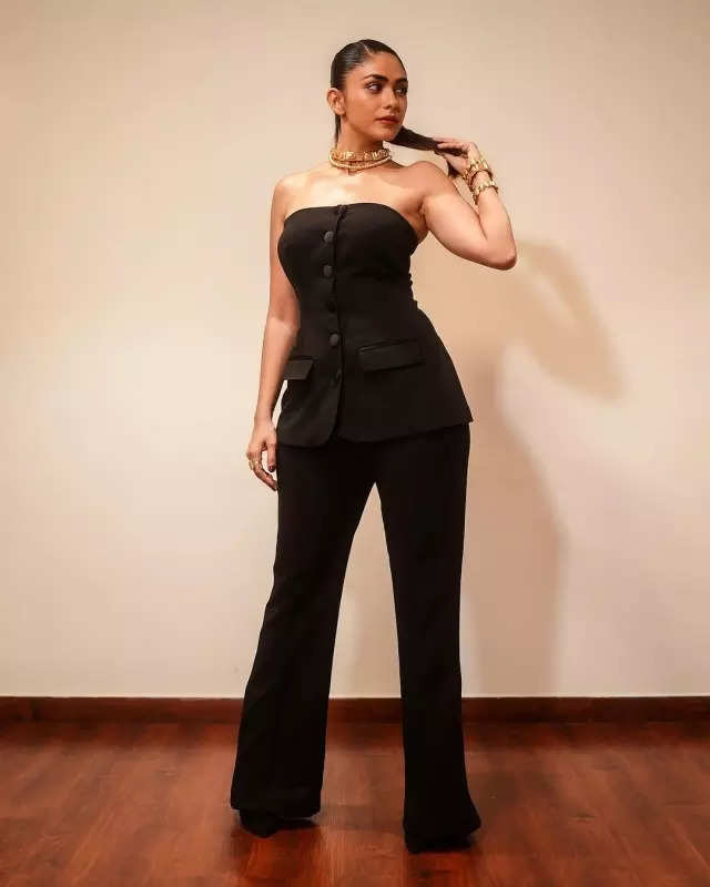 Mrunal Thakur serves glam in all-black looks with touch of bling, see stylish pictures