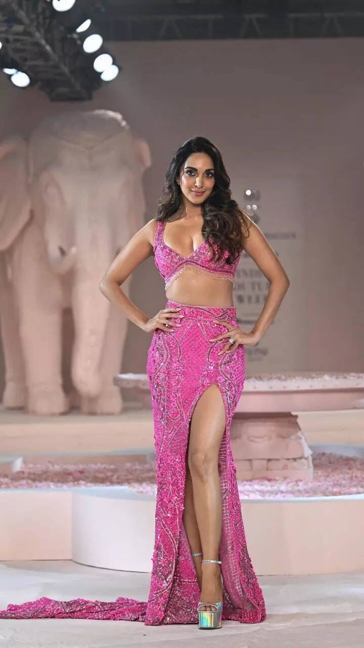 Kiara Advani channels inner Barbie on the ramp in shimmery pink attire