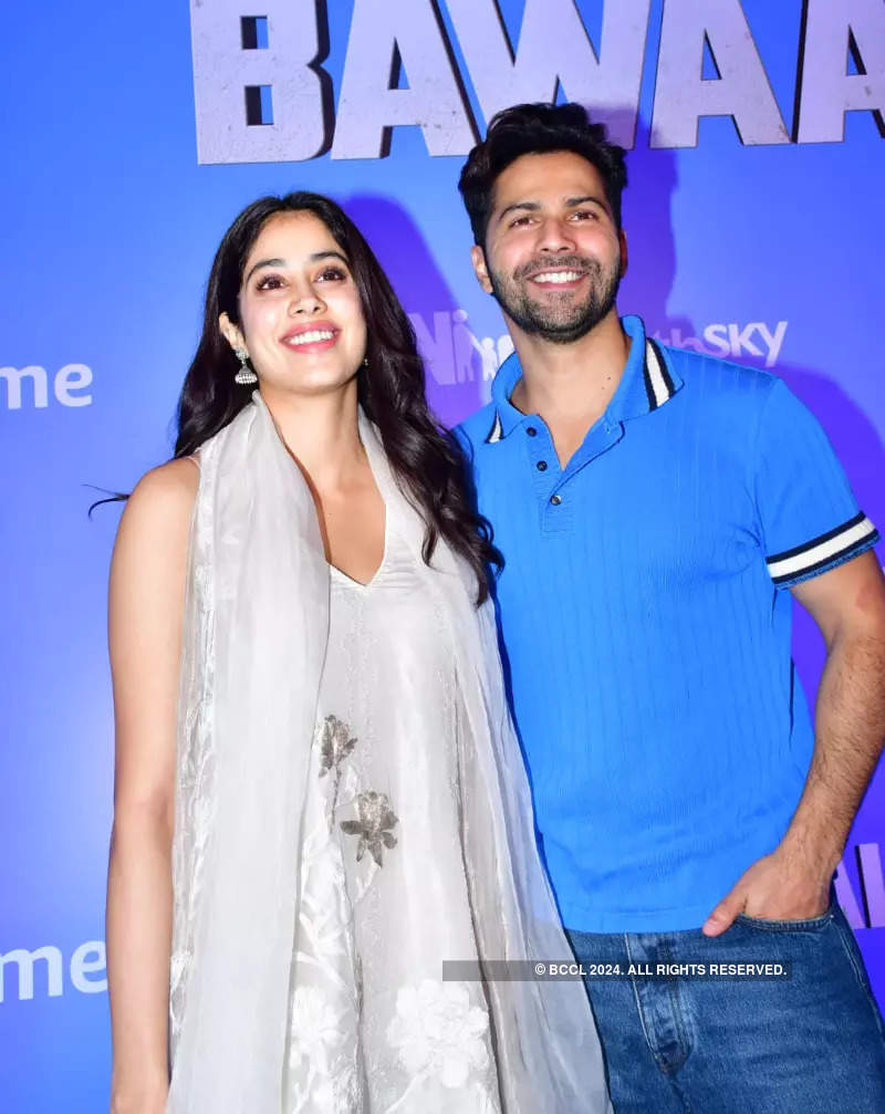 Janhvi Kapoor and Varun Dhawan promote their film Bawaal in style