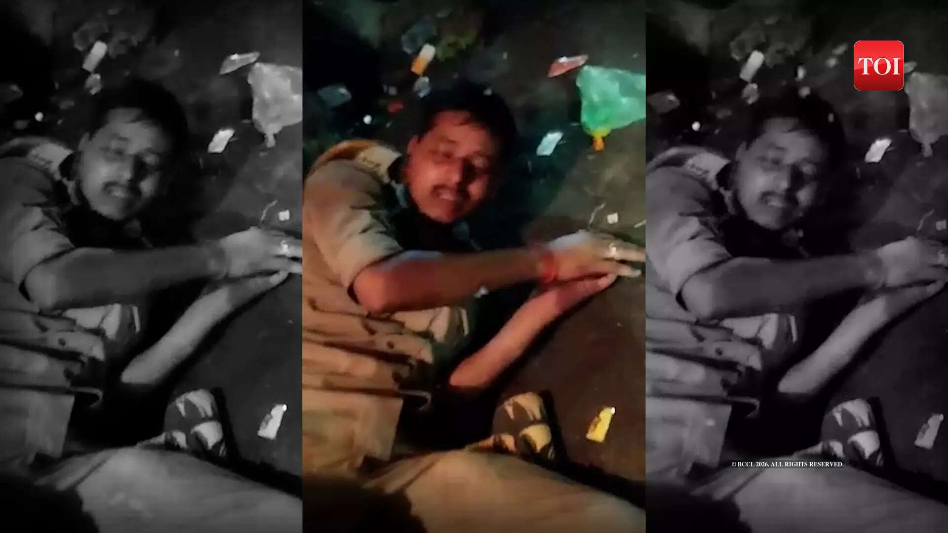Video of high voltage drama of a drunk constable in uniform goes viral
