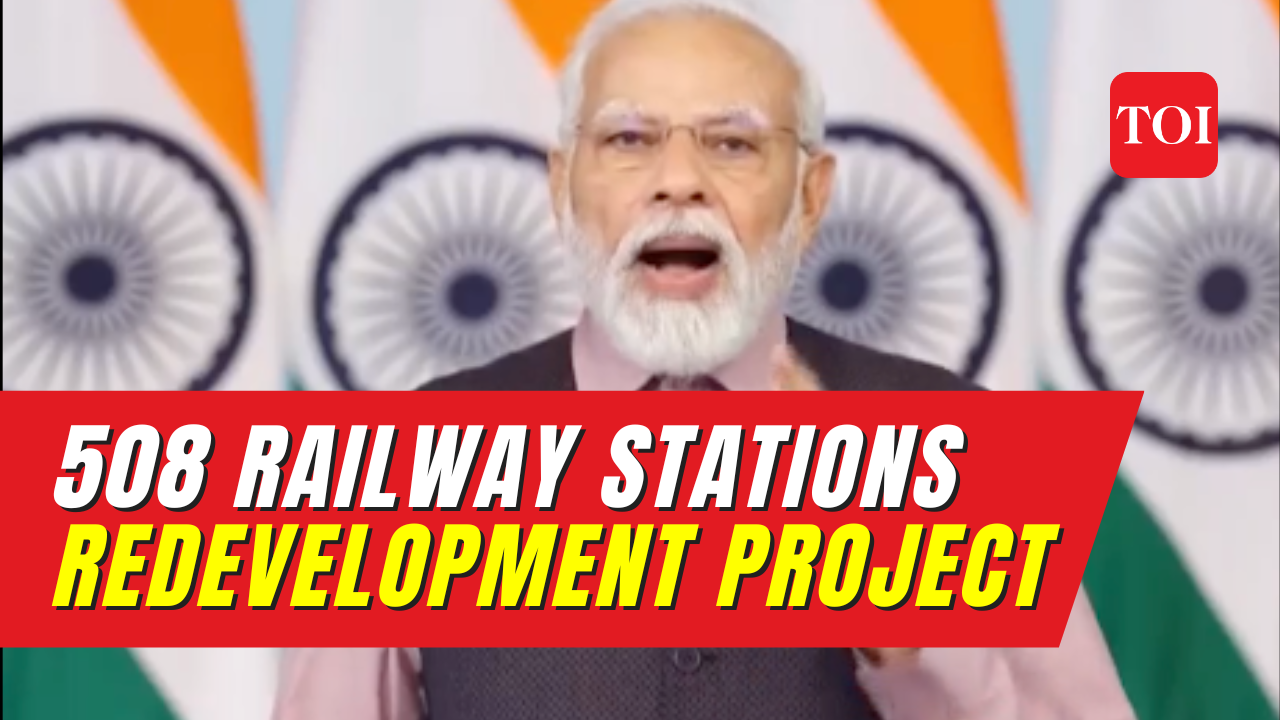 Pm Narendra Modi Lays Foundation Stone For Redevelopment Of 508 Railway Stations In India 7718