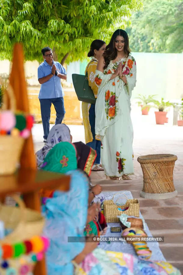 Miss Universe 2021 Harnaaz Kaur Sandhu visits the Princess Diya Kumari Foundation in Jaipur