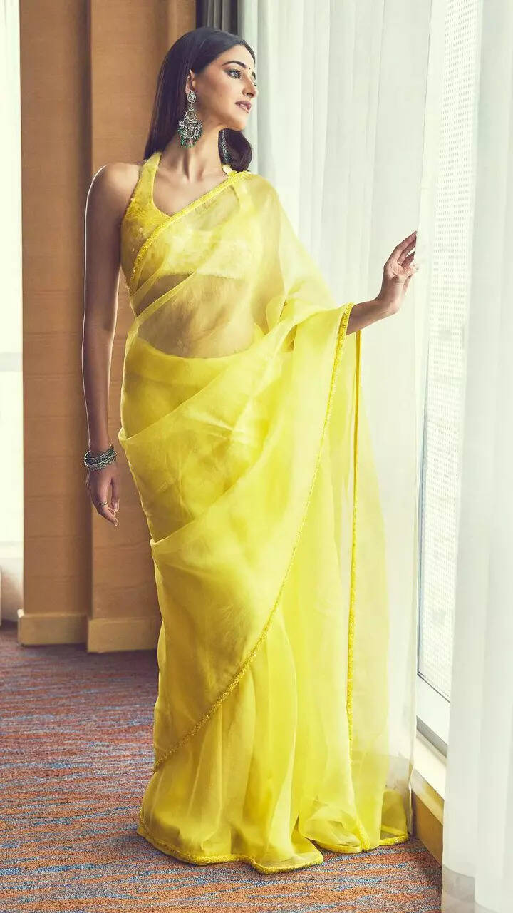 Ananya Panday is epitome of grace in a yellow saree and halter neck blouse
