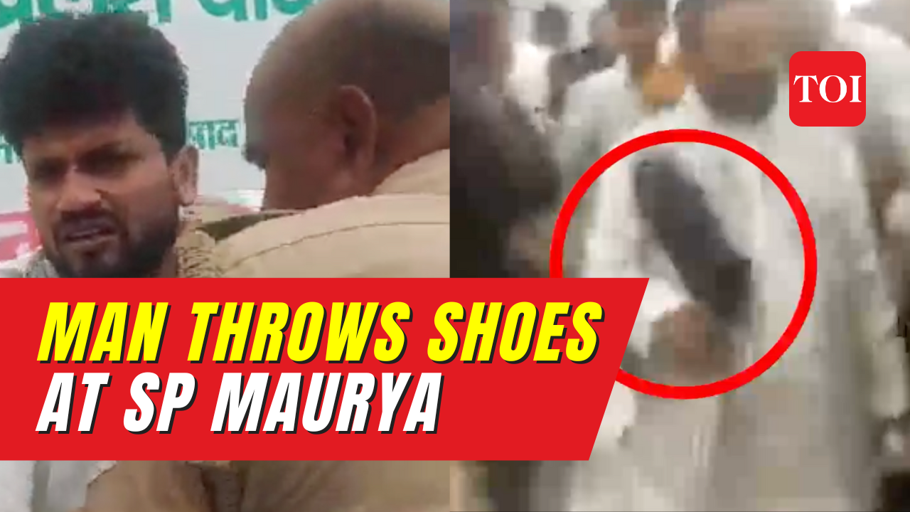 UP Man dressed as lawyer throws shoes at SP leader Swami Prasad Maurya