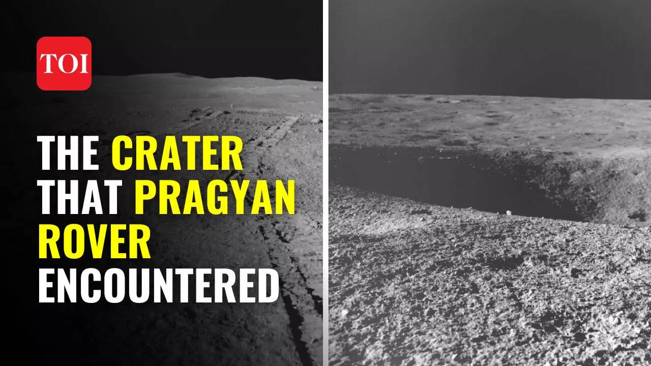 Pragyan Rover encounters a crater!