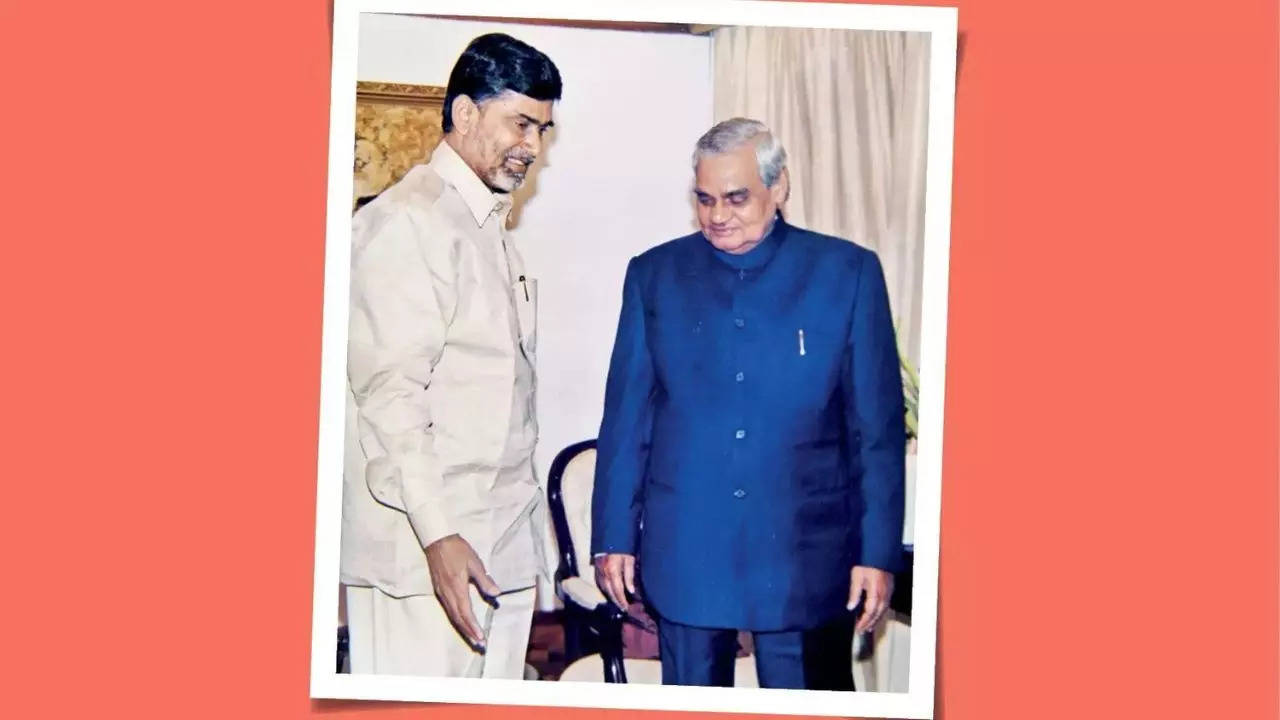 Chandrababu Naidu with former PM Atal Bihari Vajpayee