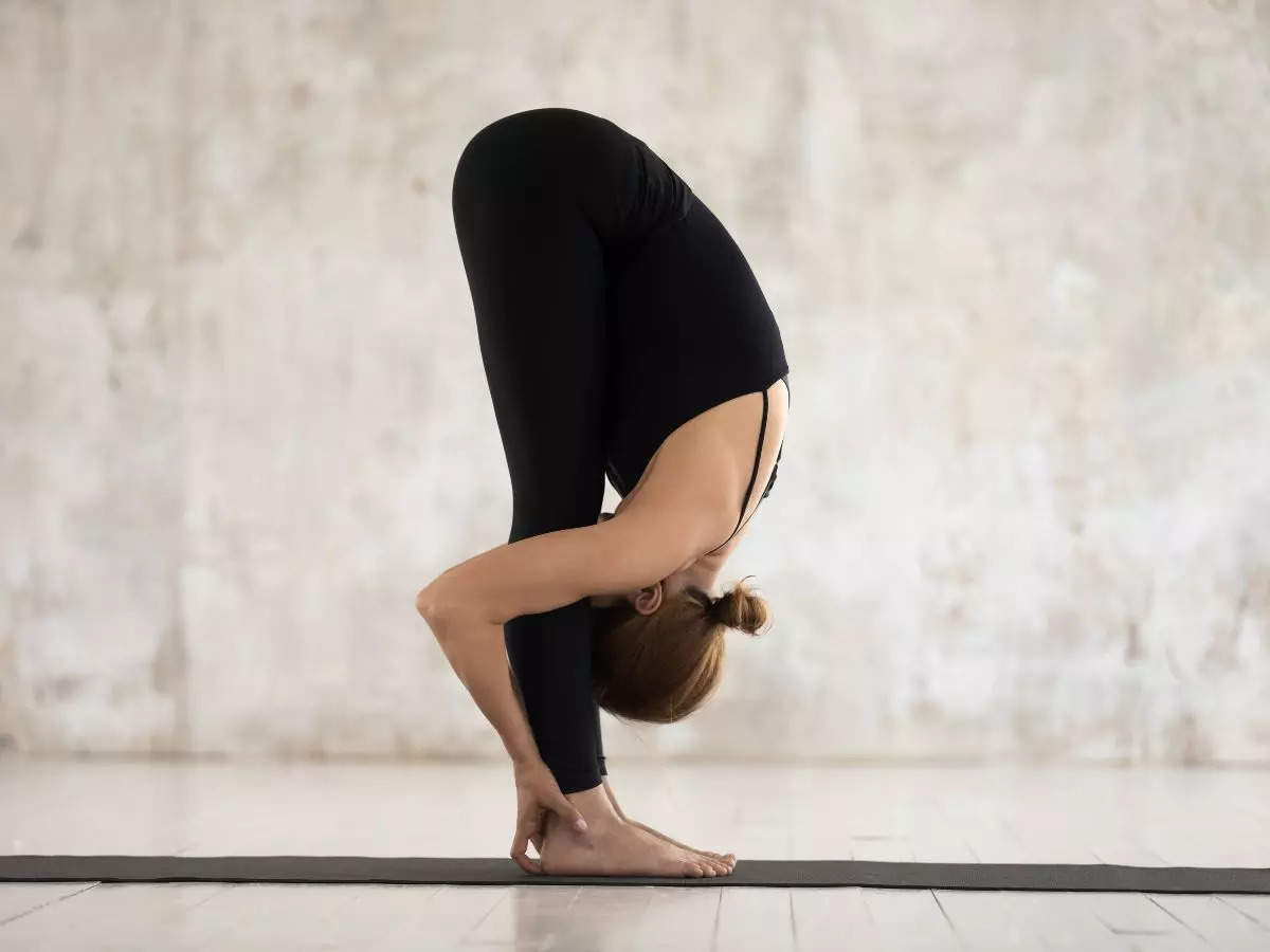 This side bending pose stretches the sides of the body while