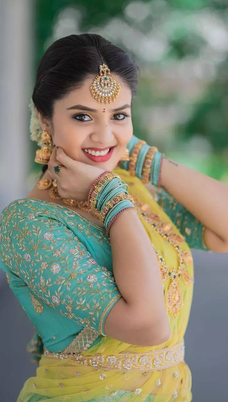 Sreemukhi dazzles in traditional lehenga Times of India