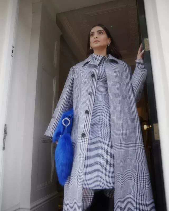 Sonam Kapoor exudes sophistication in a classy checkered Burberry ensemble, see pictures