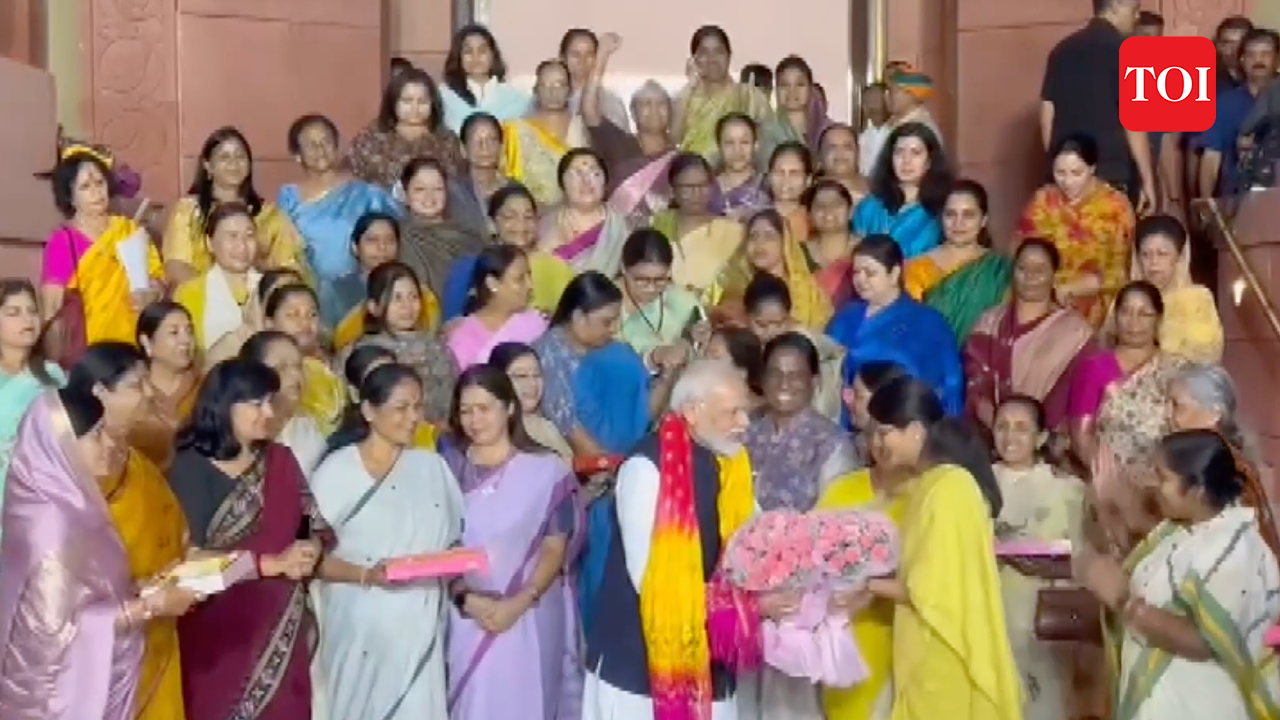 Womens Reservation Bill Passed In Rajya Sabha Women Mps Celebrate With Pm Modi At Parliament 4761