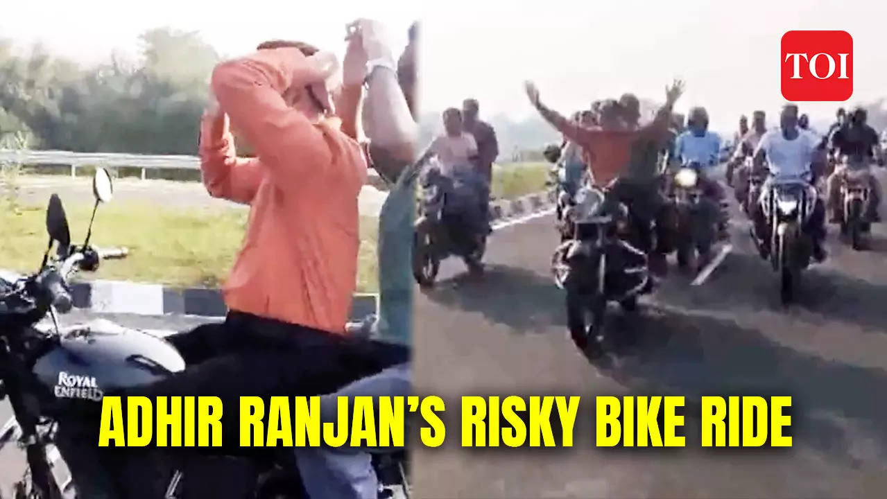 Adhir Ranjan Chowdhury's daring bike stunt grabs attention in Berhampore