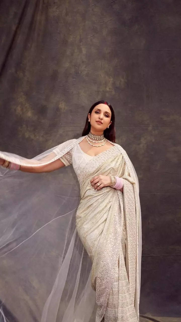 Parineeti Chopra flaunts her post-wedding glow in stunning ivory saree