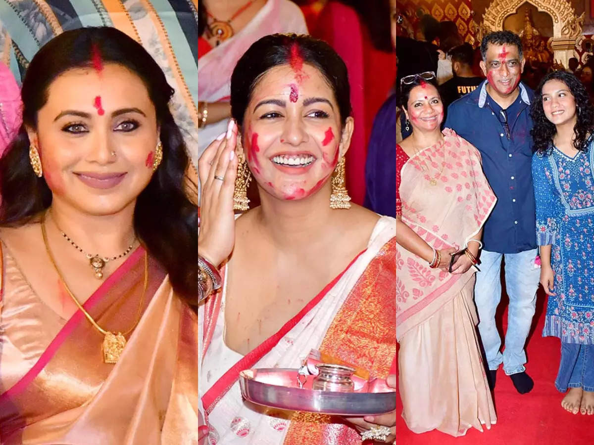 Bollywood stars join in vibrant Sindoor Khela celebrations with Rani Mukerji, Tanushree Dutta and several others