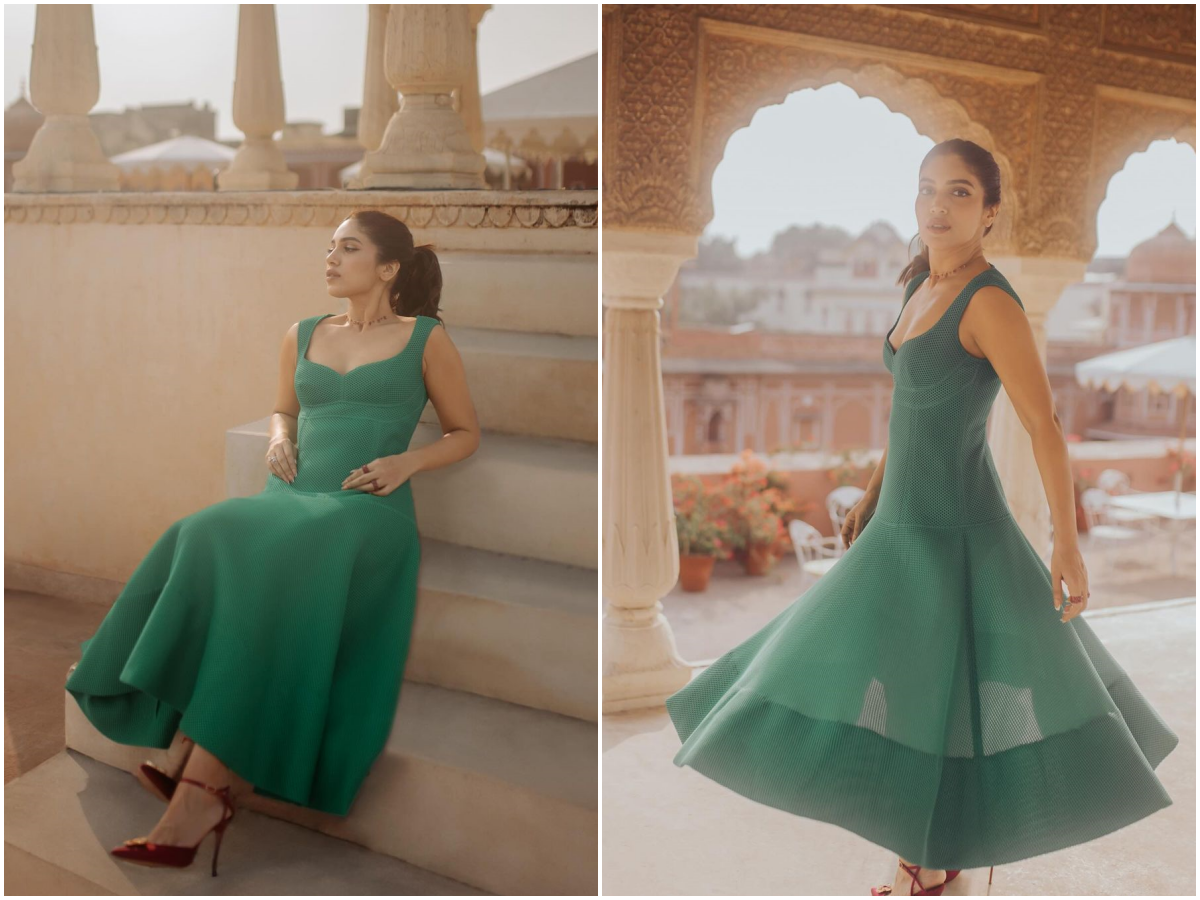 Bhumi Pednekar's unmissable sunshine glow as she poses in elegant green dress, see pictures