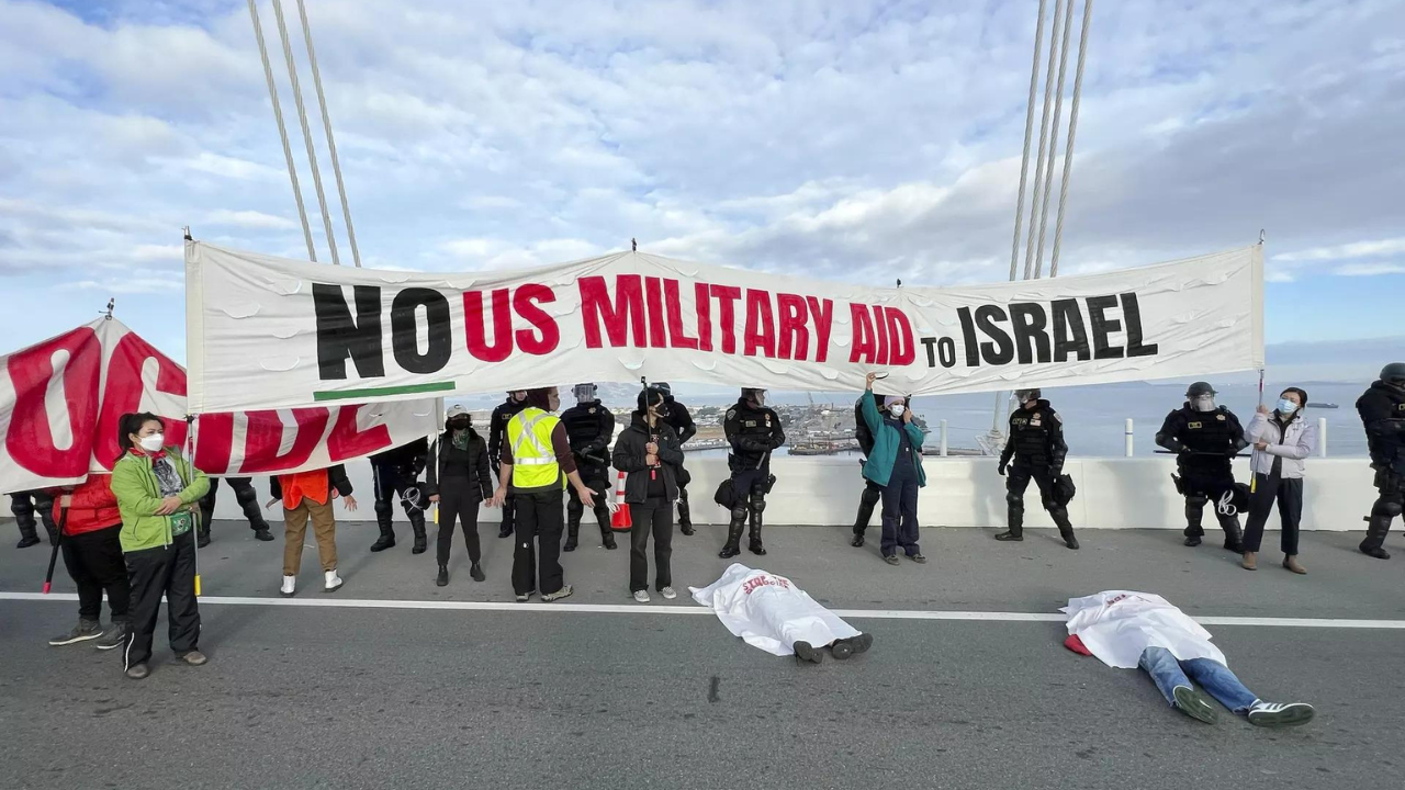 Pro-Palestinian protesters shut down bridges in San Francisco, Boston