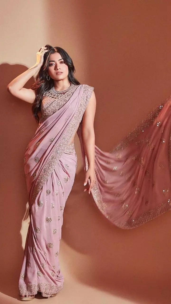 Rashmika Mandanna is a vision of grace in blush pink saree