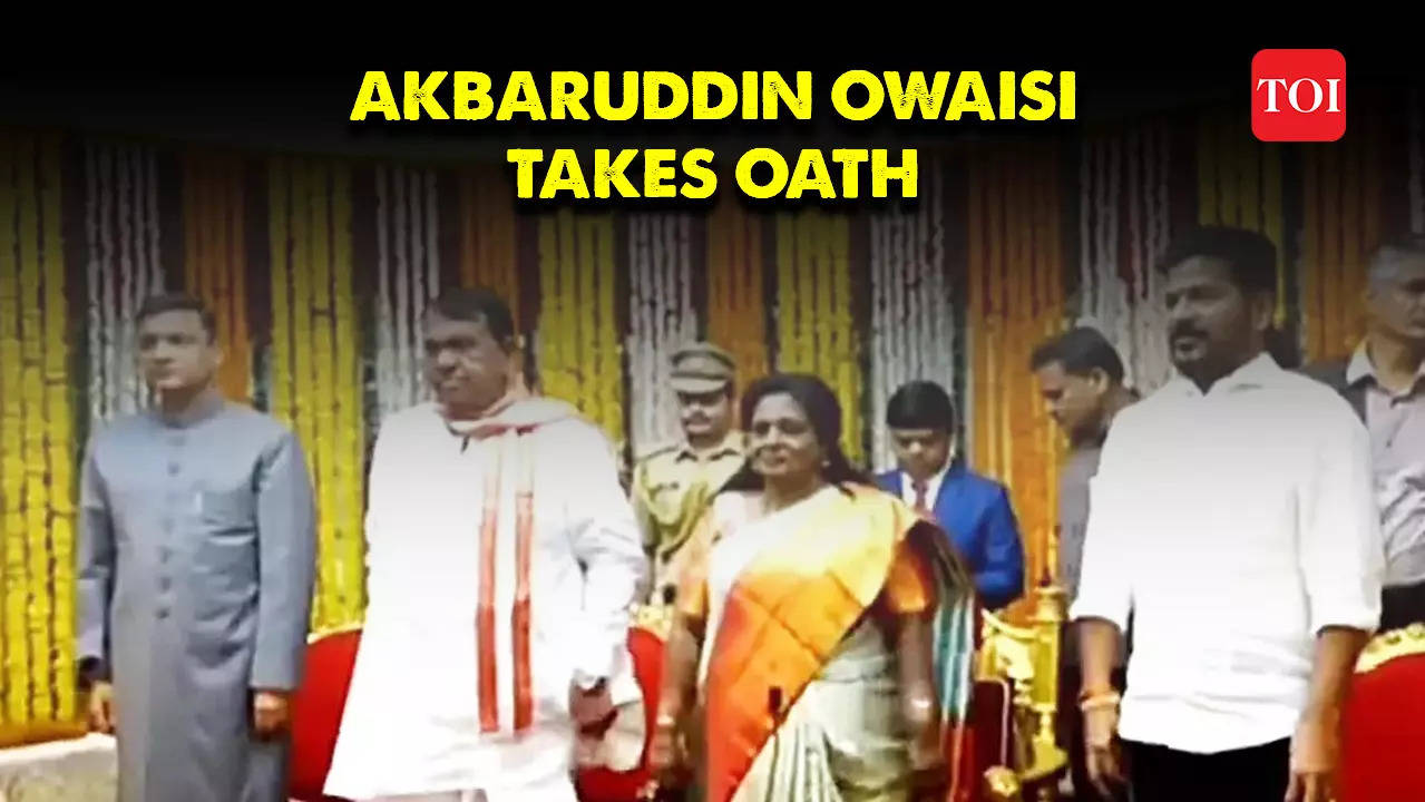 Telangana: AIMIM’s Akbaruddin Owaisi Takes Oath As Pro-tem Speaker Of ...