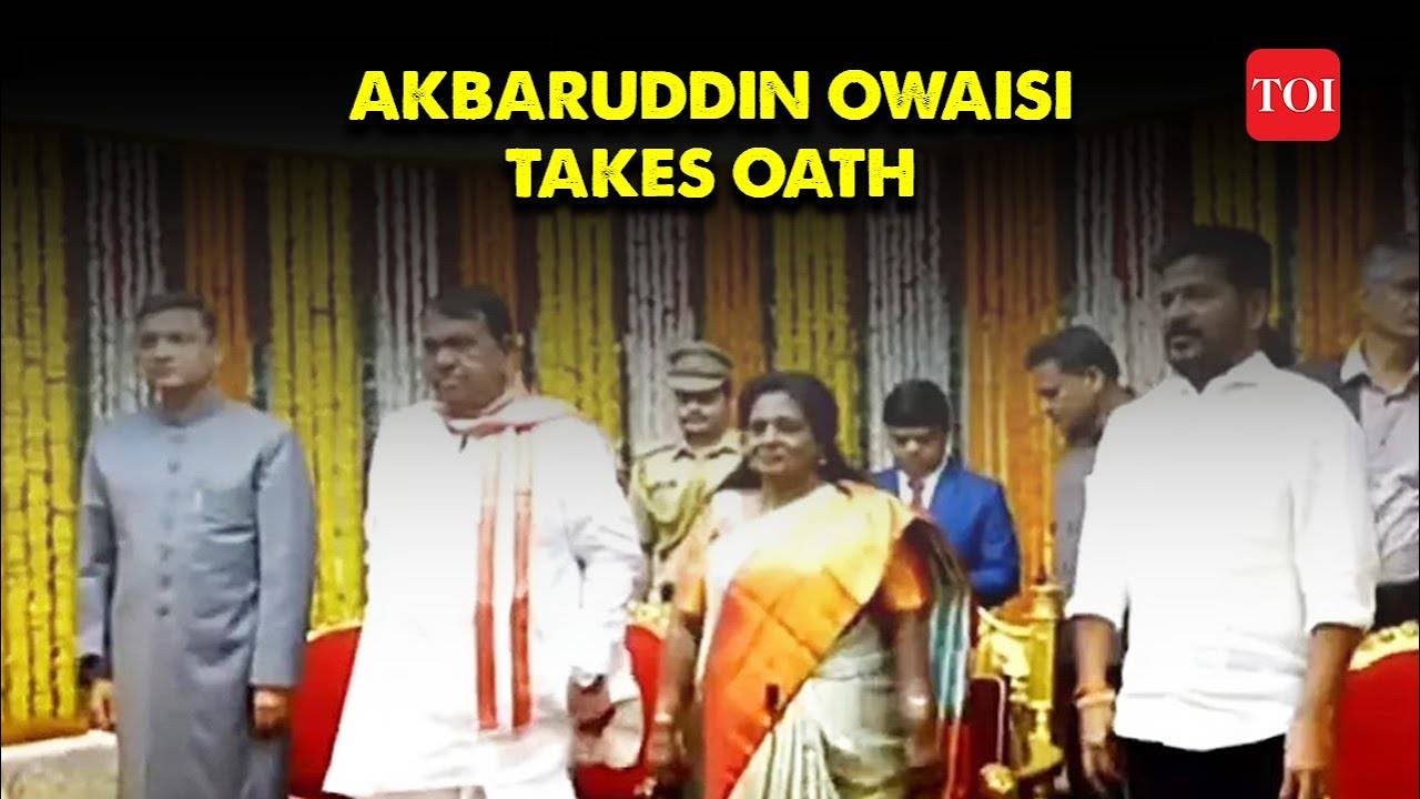 Watch: Akbaruddin Owaisi Takes Oath As Pro-tem Speaker Of Telangana ...