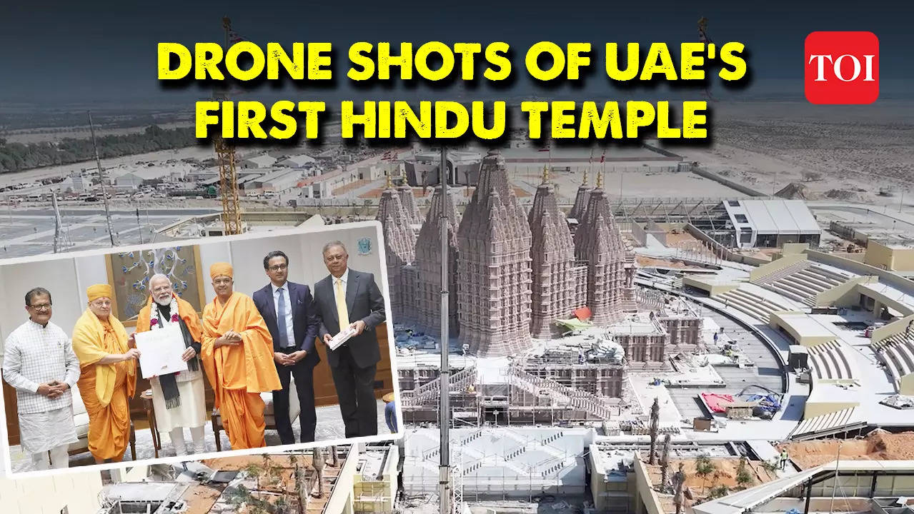 Stunning Drone Shots Of ‘in-the-making’ BAPS Hindu Mandir In UAE; PM ...