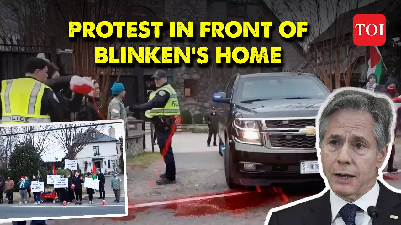 ‘Bloody Blinken’, ‘War Criminal’: Pro-Palestinian Supporters Stage ...