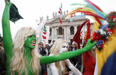 FEMEN protests against Berlusconi
