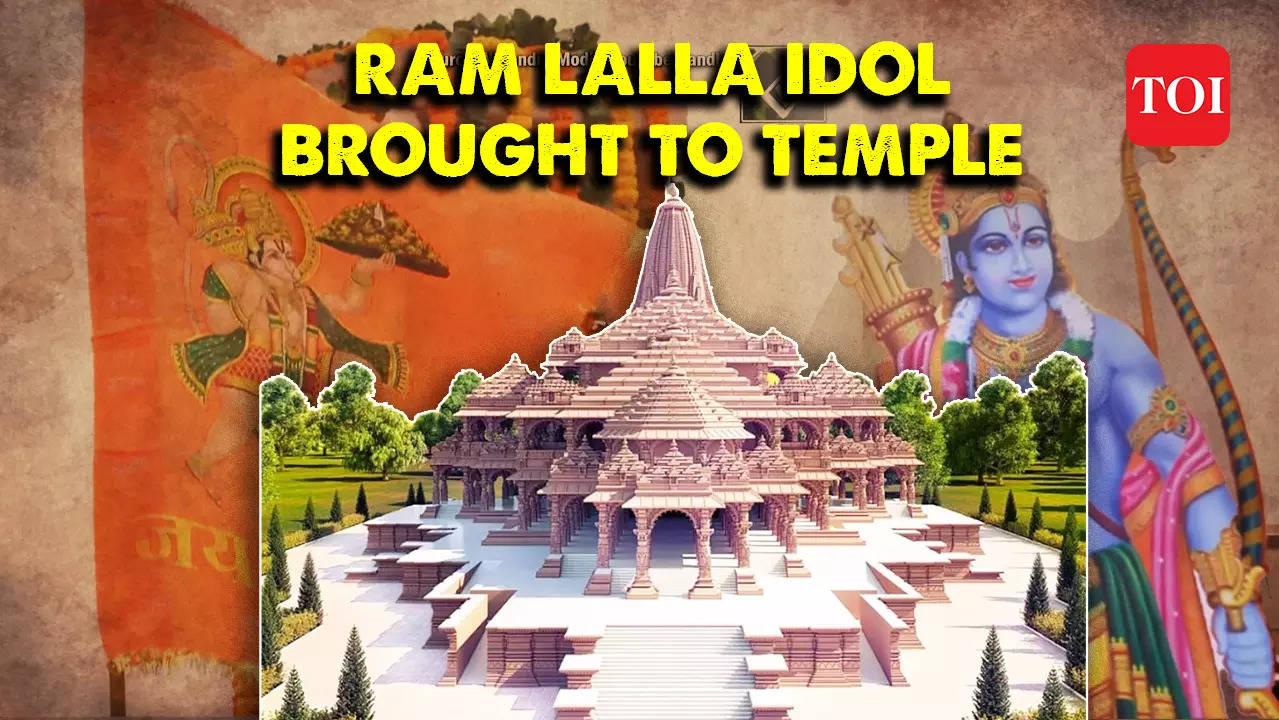 Watch: Ram Lalla's idol brought to the New Ayodhya temple, everything ...